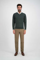 V-neck melange groen
