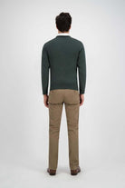 V-neck melange groen