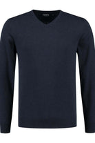 V-neck melange navy