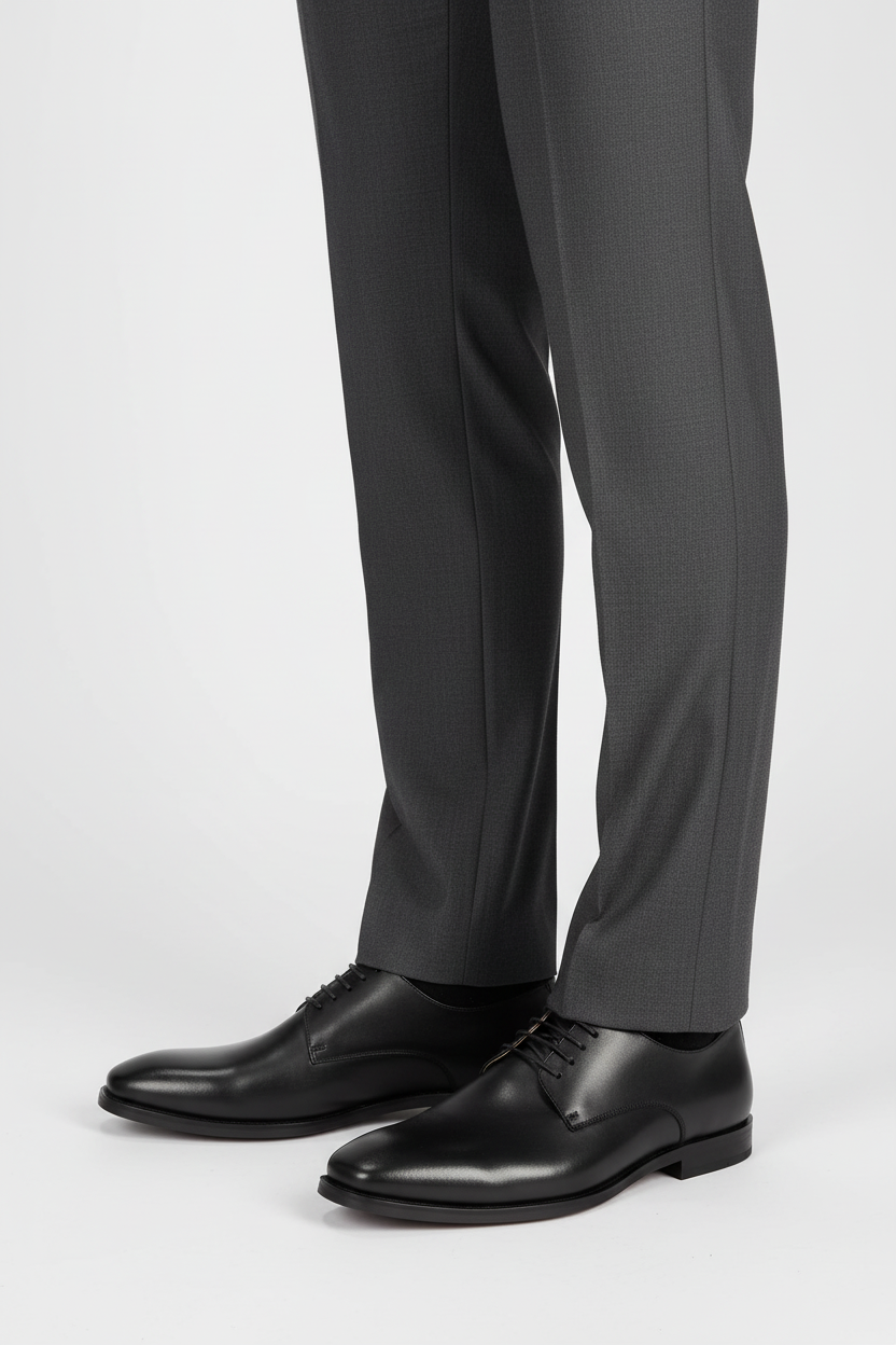 Veterschoen glad zwart