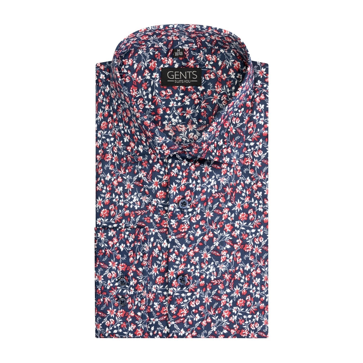 Bloemprint blauw - Gents