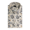 Bloemprint ecru - grijs - Gents