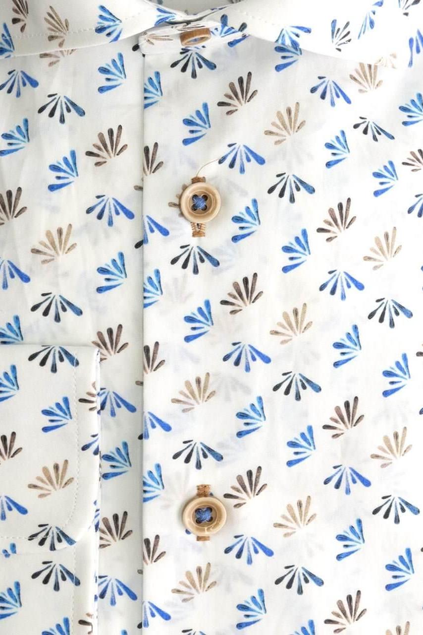 Blumfontain bloemprint blauw - bruin - Gents