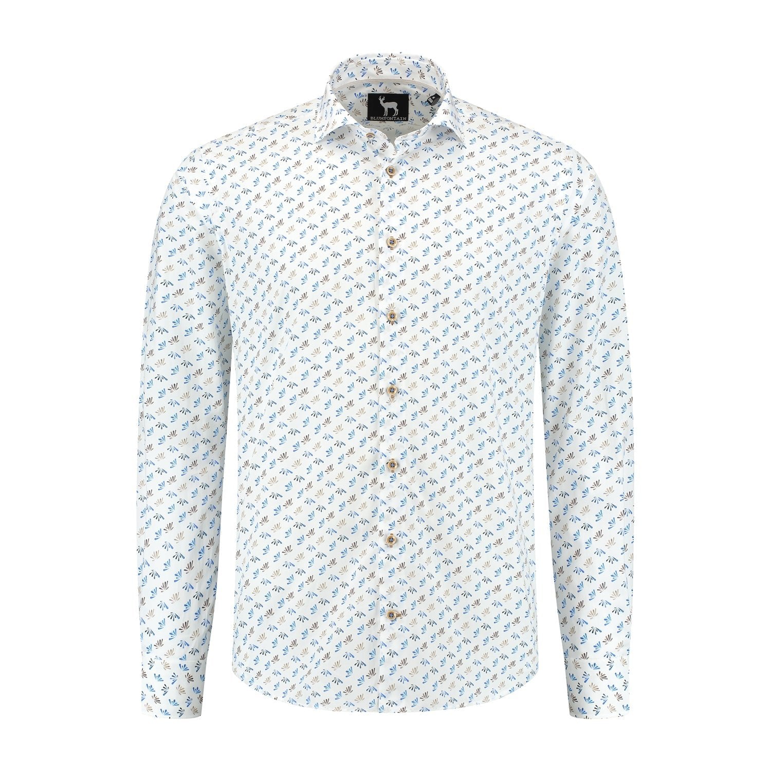 Blumfontain bloemprint blauw - bruin ML7 - Gents
