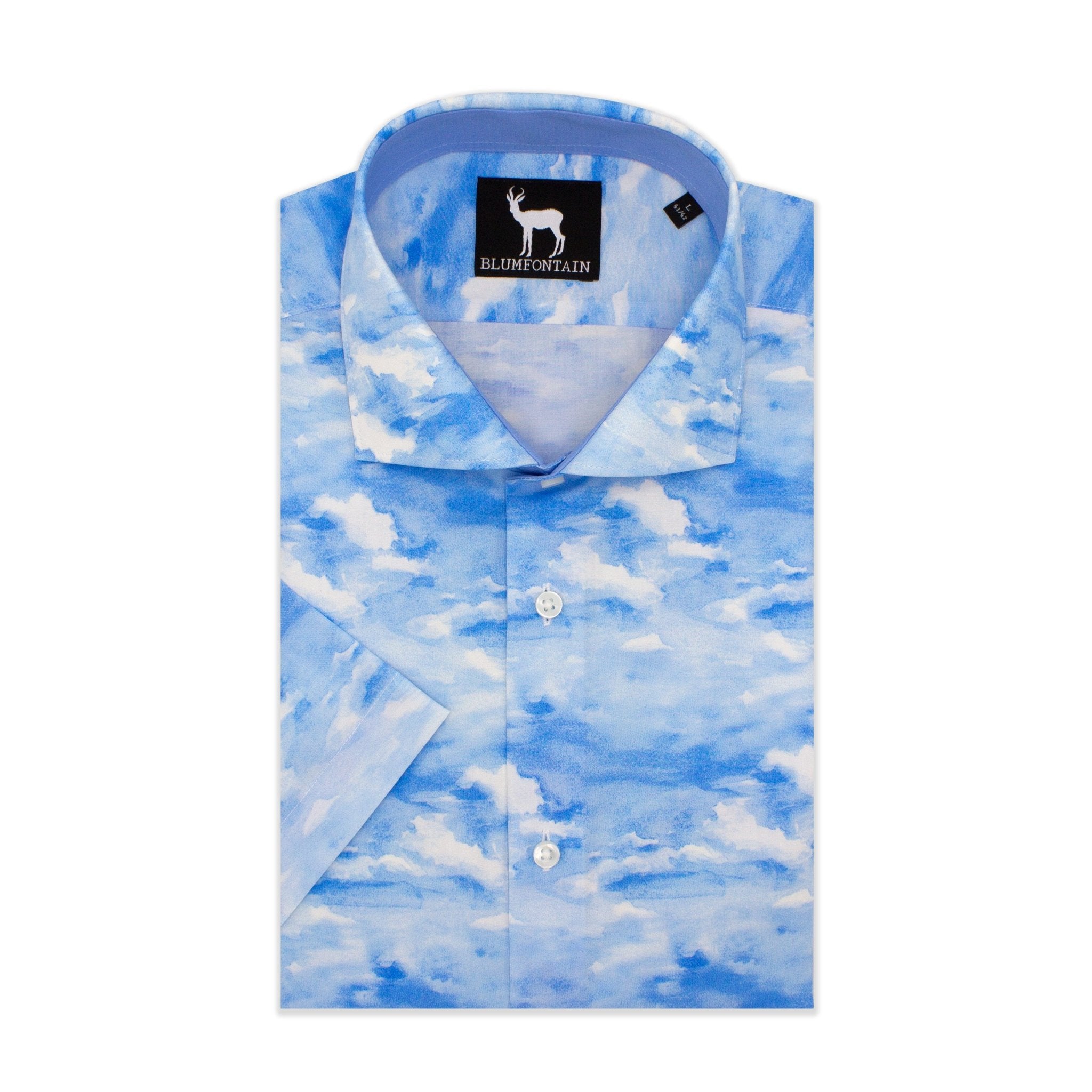 Blumfontain korte mouw blauw - Gents