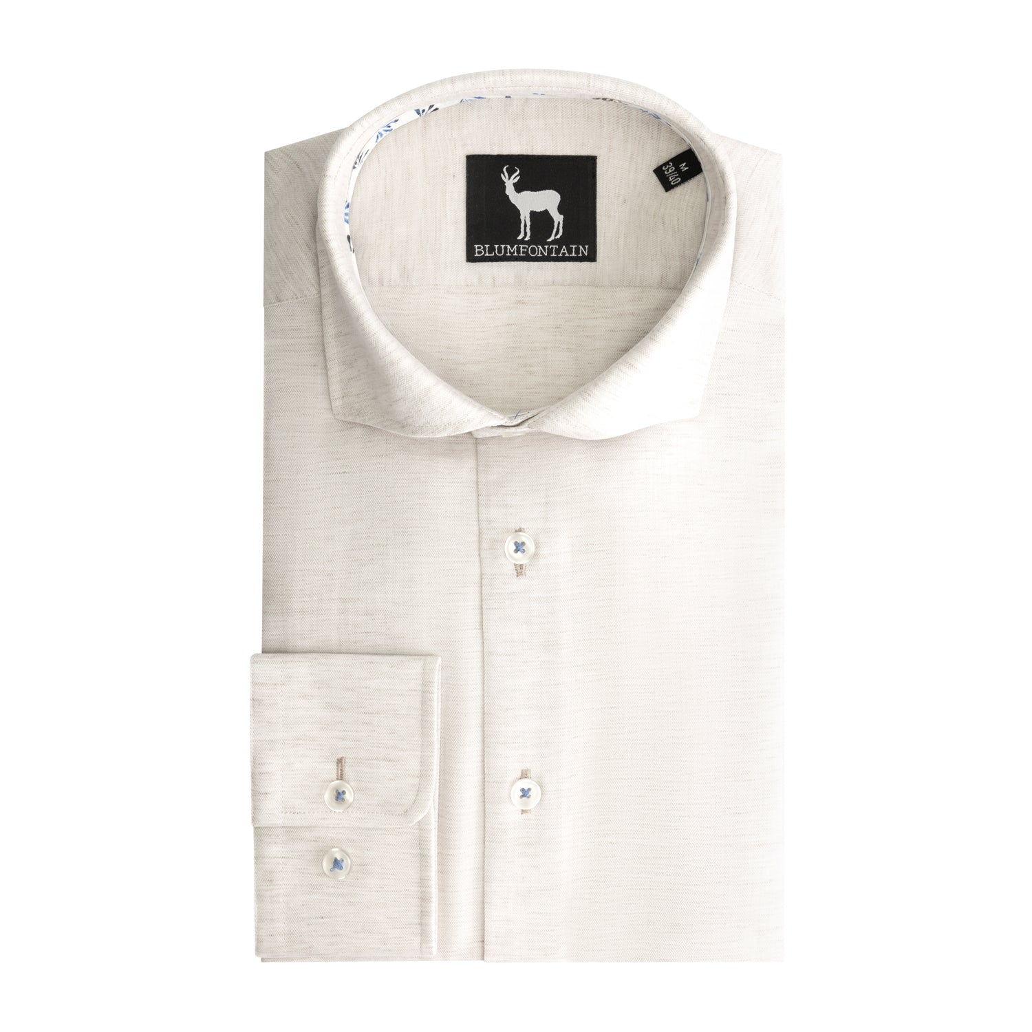 Blumfontain linnenprint uni grijs - Gents