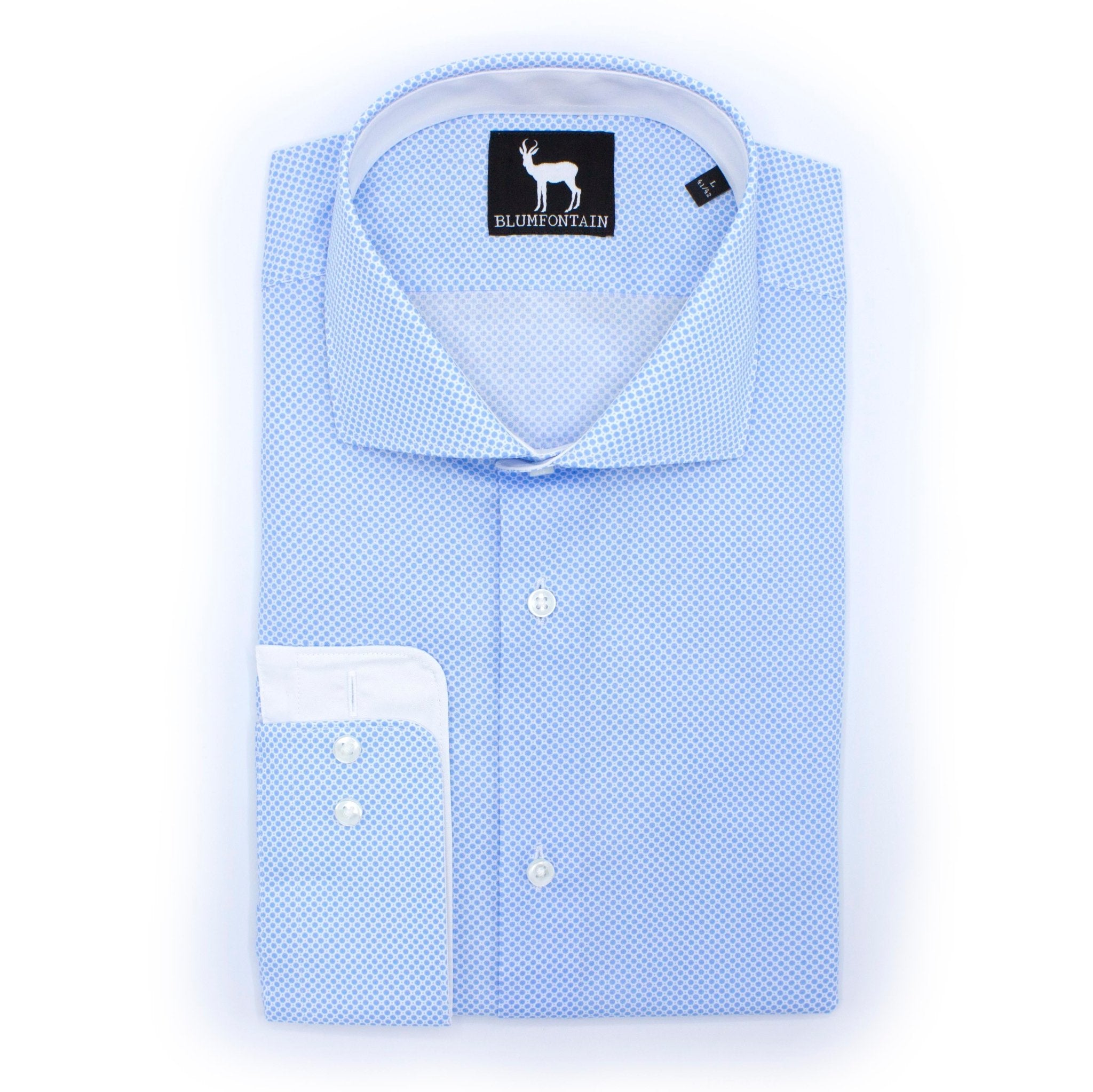 Blumfontain print lichtblauw - Gents