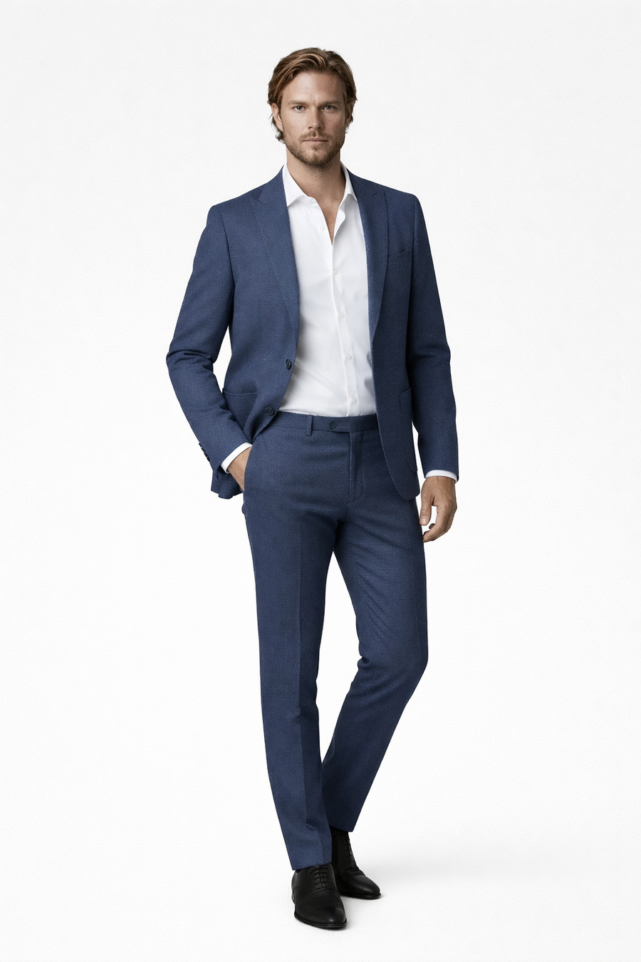 Colbert bi-stretch blauw