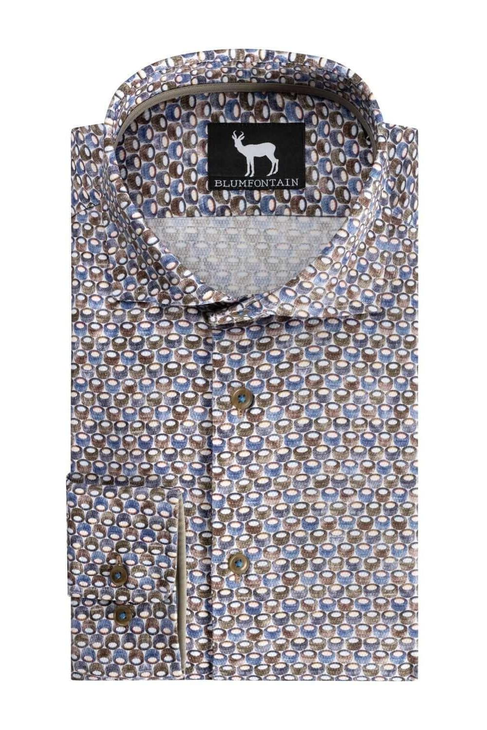 cirkelprint blauwbruin ML7 - Gents