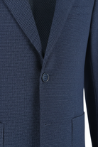 Colbert bi-stretch blauw - detail