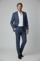 Colbert bi-stretch blauw met bijpassende pantalon