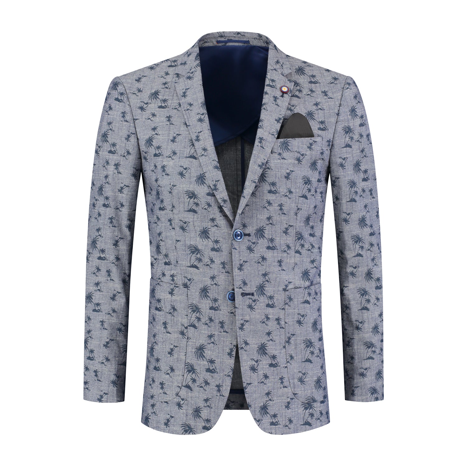 Colbert print palm blauwgrijs - Gents