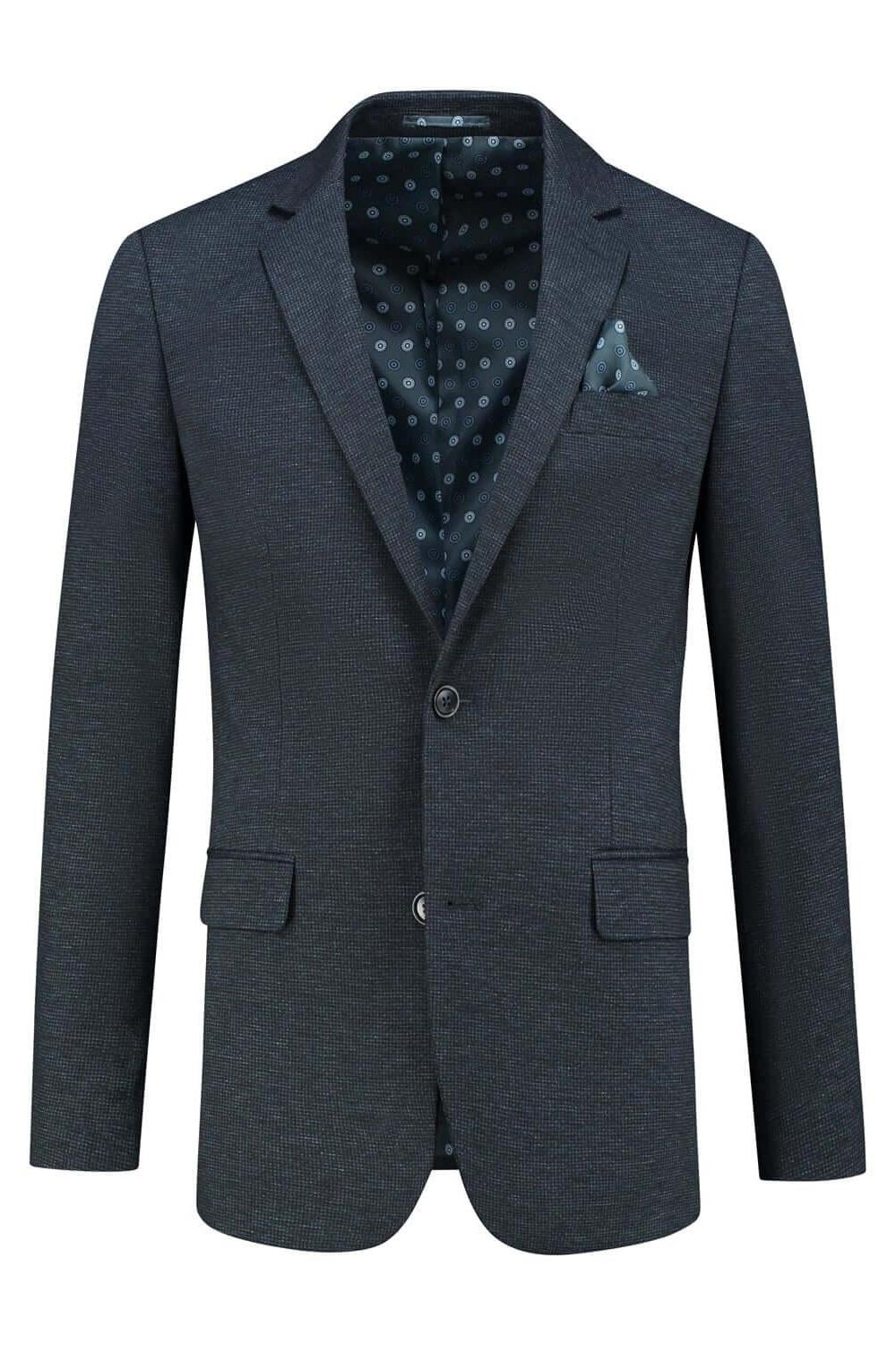 Colbert stretch miniruit blauw - Gents