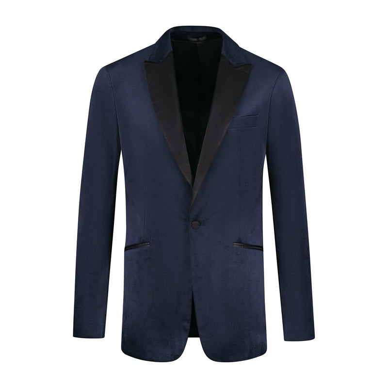Dinnerjacket velvet donkerblauw - Gents