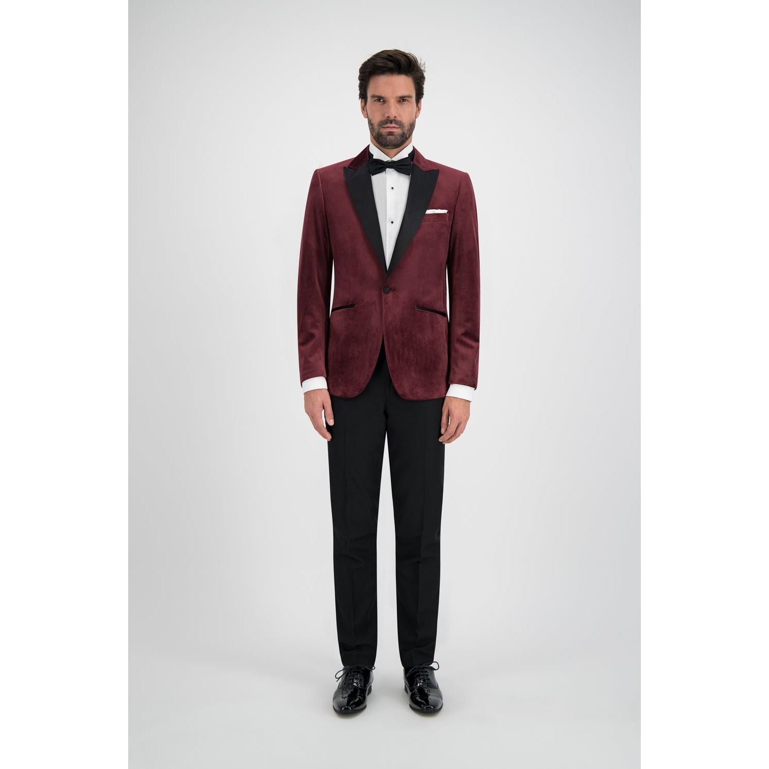 Dinnerjacket velvet donkerrood - Gents