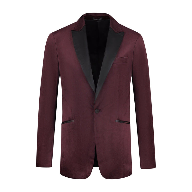 Dinnerjacket velvet donkerrood - Gents