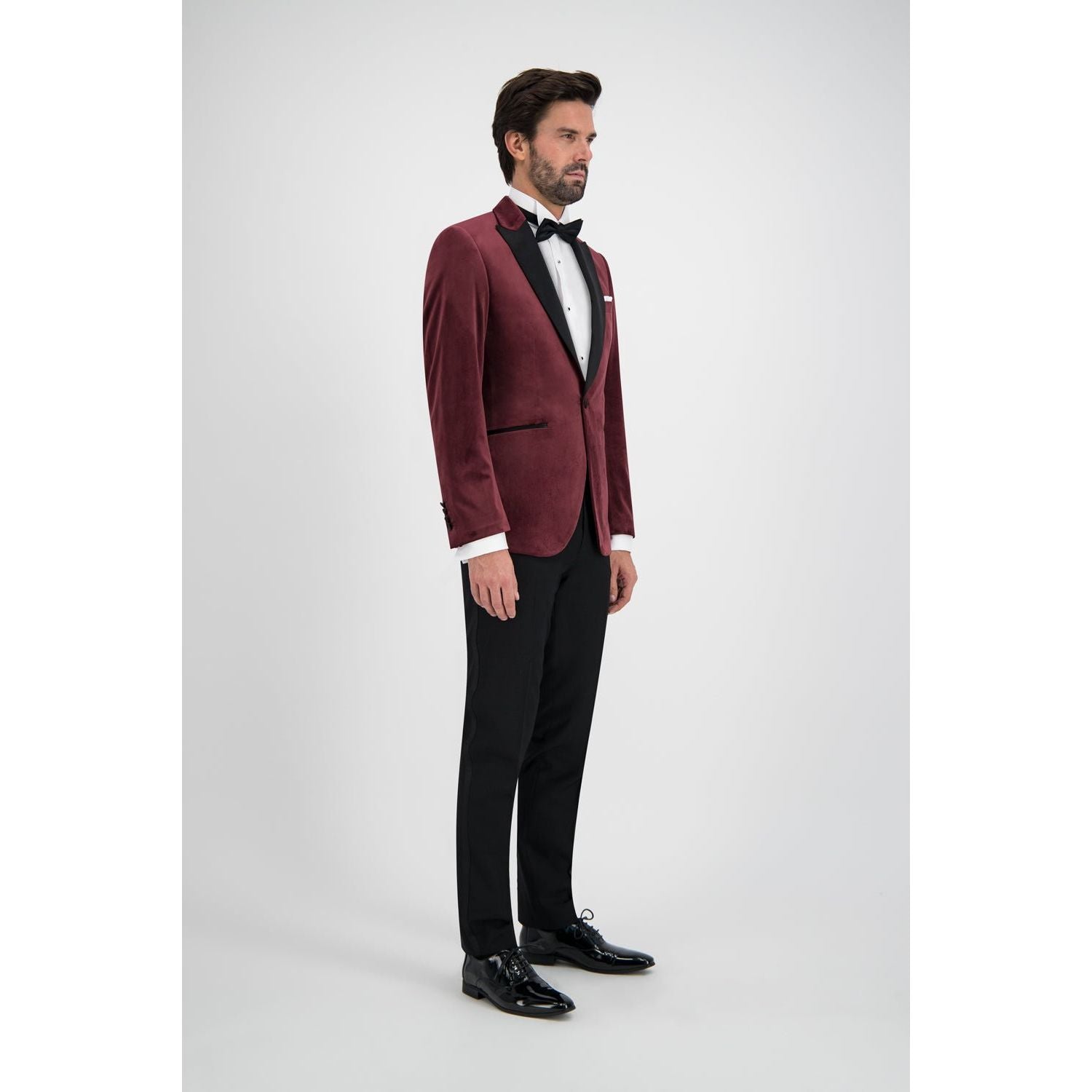 Dinnerjacket velvet donkerrood - Gents