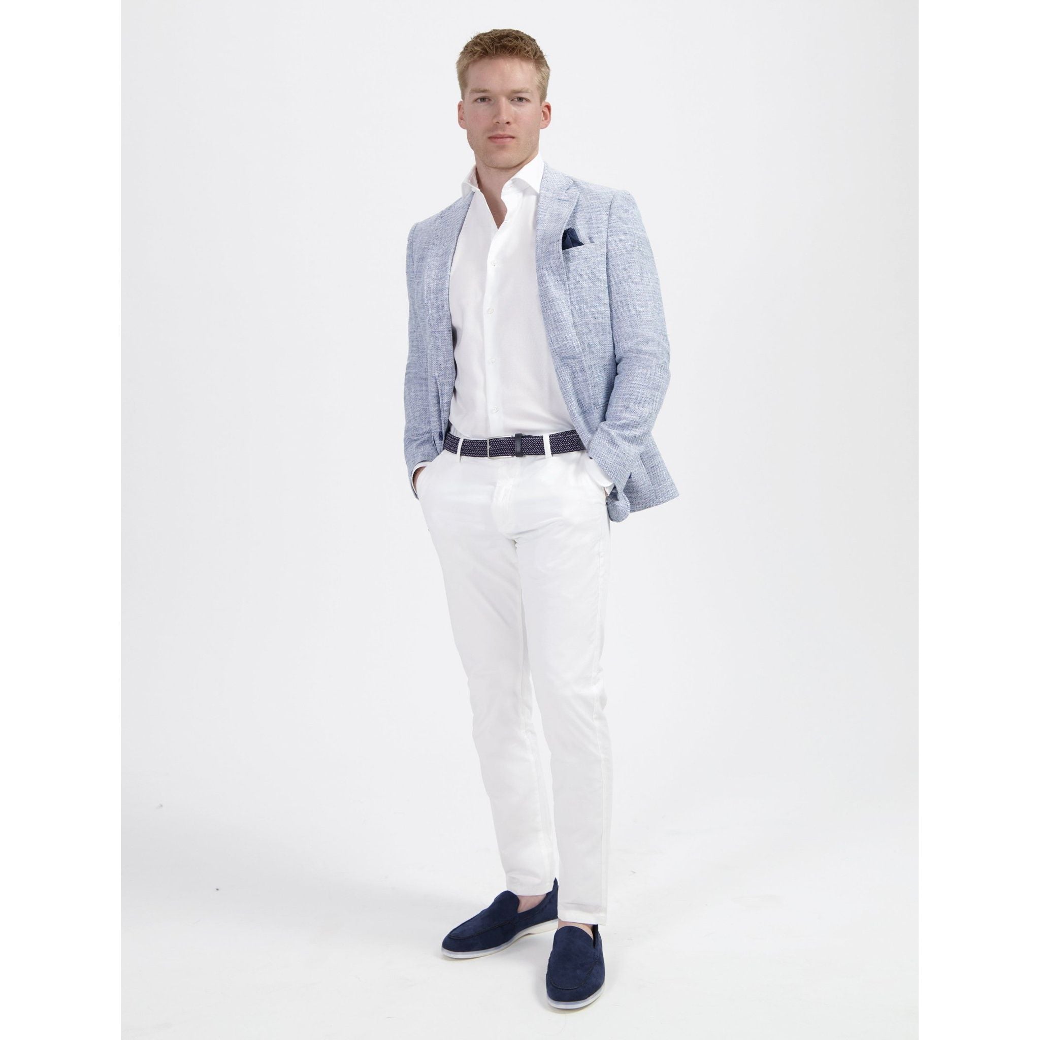Dubbele manchet bamboe wit - Gents