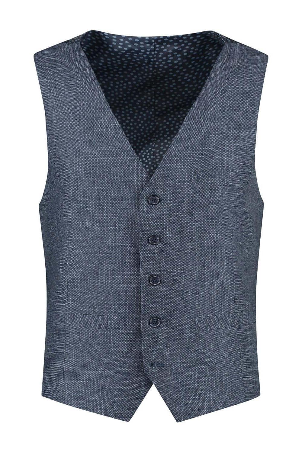 Gilet birdseye structuur blauw - Gents