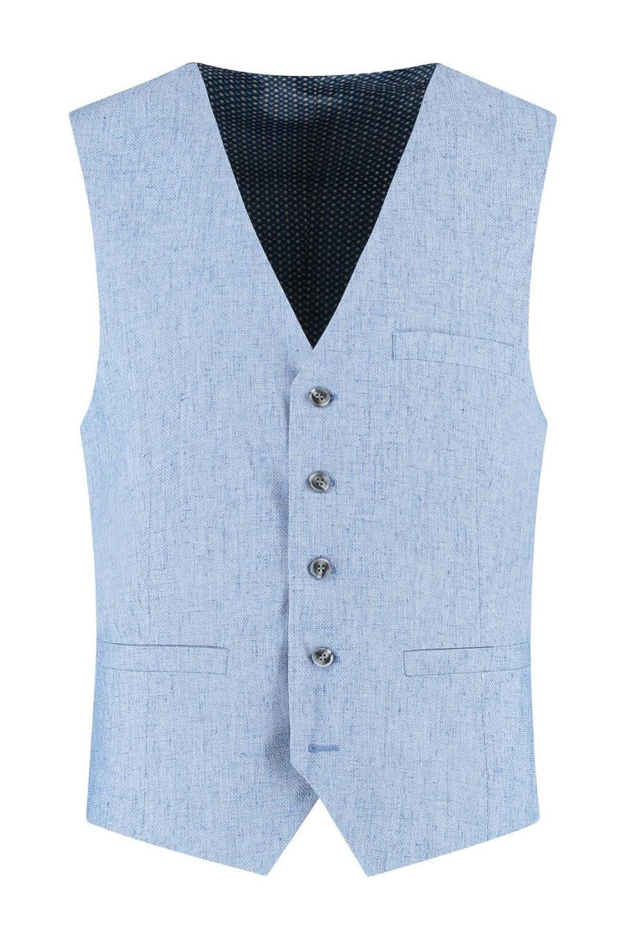 Gilet linnenblend duifblauw