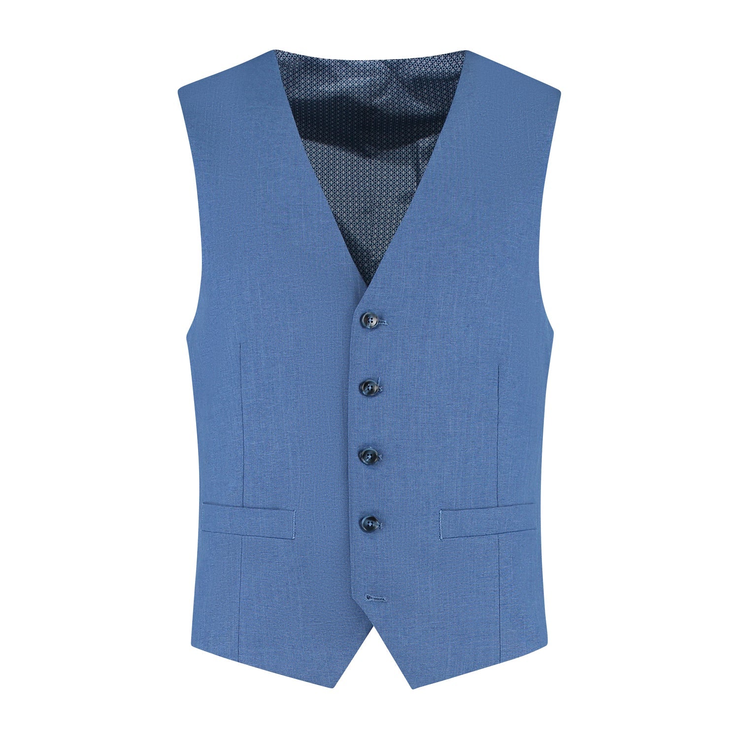 Gilet linnenlook staalblauw - Gents
