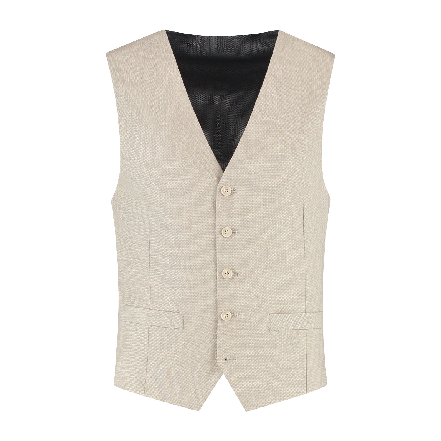 Gilet linnenlook zand - Gents