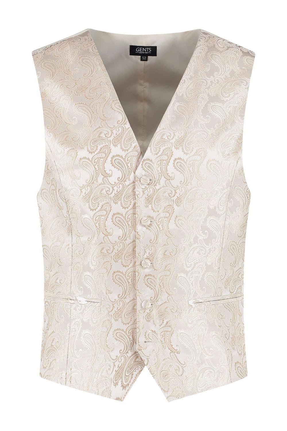 Gilet paisley champagnebeige, elegant design with paisley pattern and adjustable back for a perfect fit.