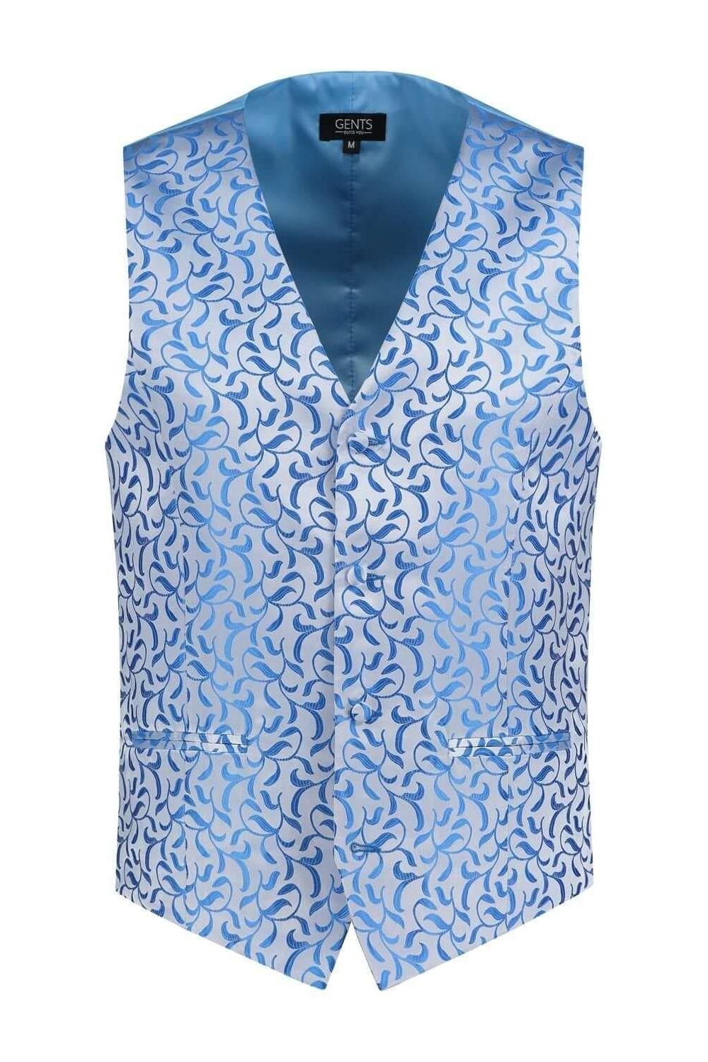 Gilet paisley zilver - blauw - Gents