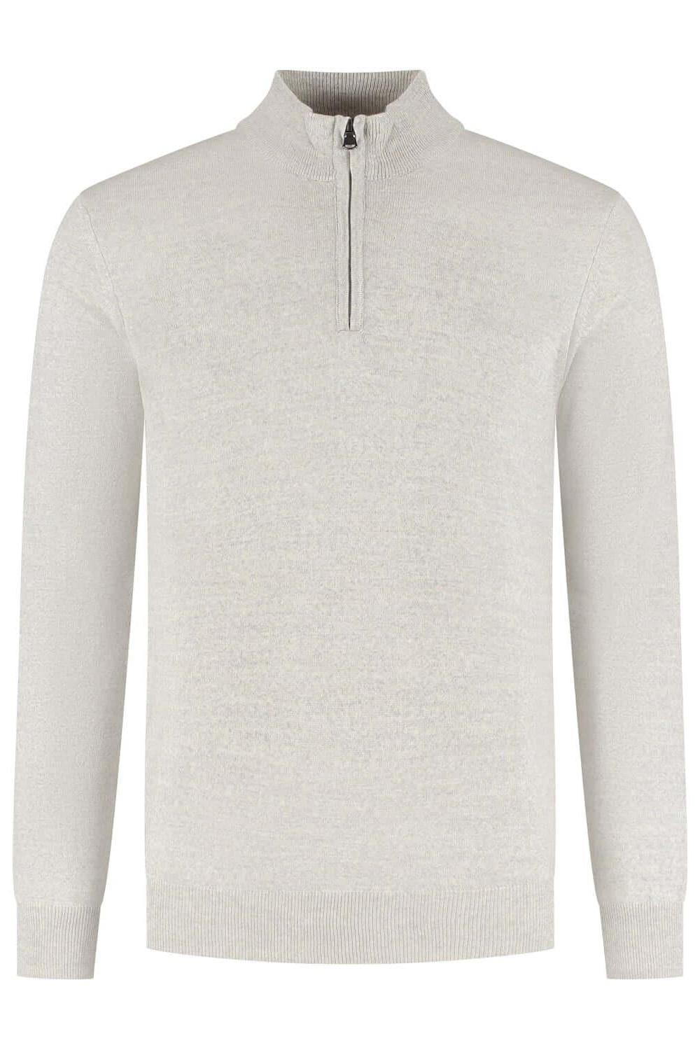 Halfzip merinoblend alugrey - Gents