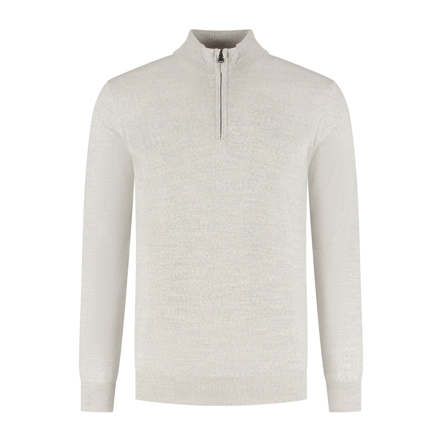 Halfzip merinoblend alugrey - Gents