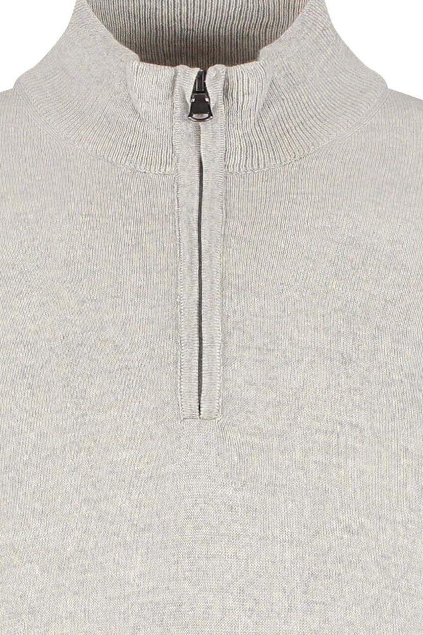 Halfzip merinoblend alugrey - Gents