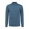 Halfzip merinoblend blauw - Gents