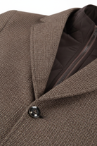 Coat windvanger miniruit bruin - detail