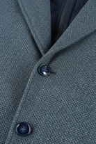 Coat windvanger melange blauwgrijs - detail