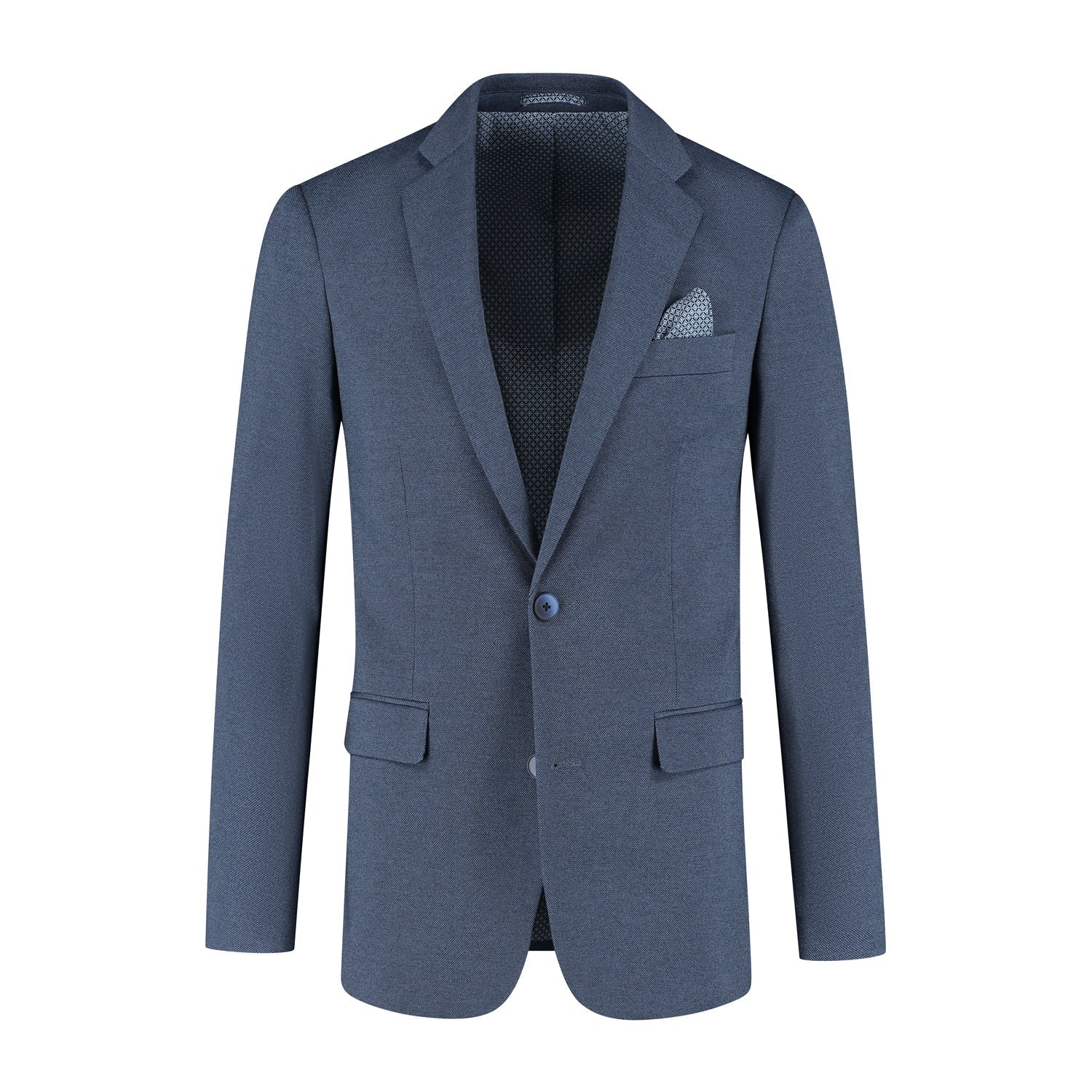 Jacket stretch birdseye blue - Gents