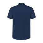 Korte mouw linnen katoen blauw - Gents