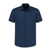 Korte mouw linnen katoen blauw - Gents
