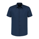 Korte mouw linnen katoen blauw - Gents