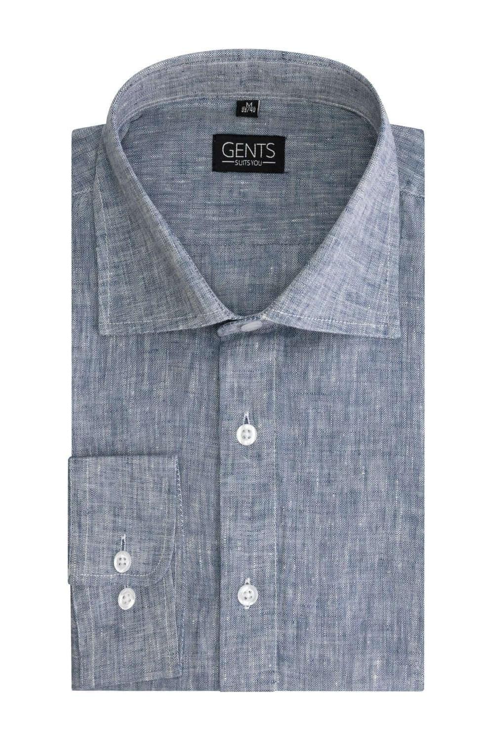 Linnenstructuur blauw - Gents