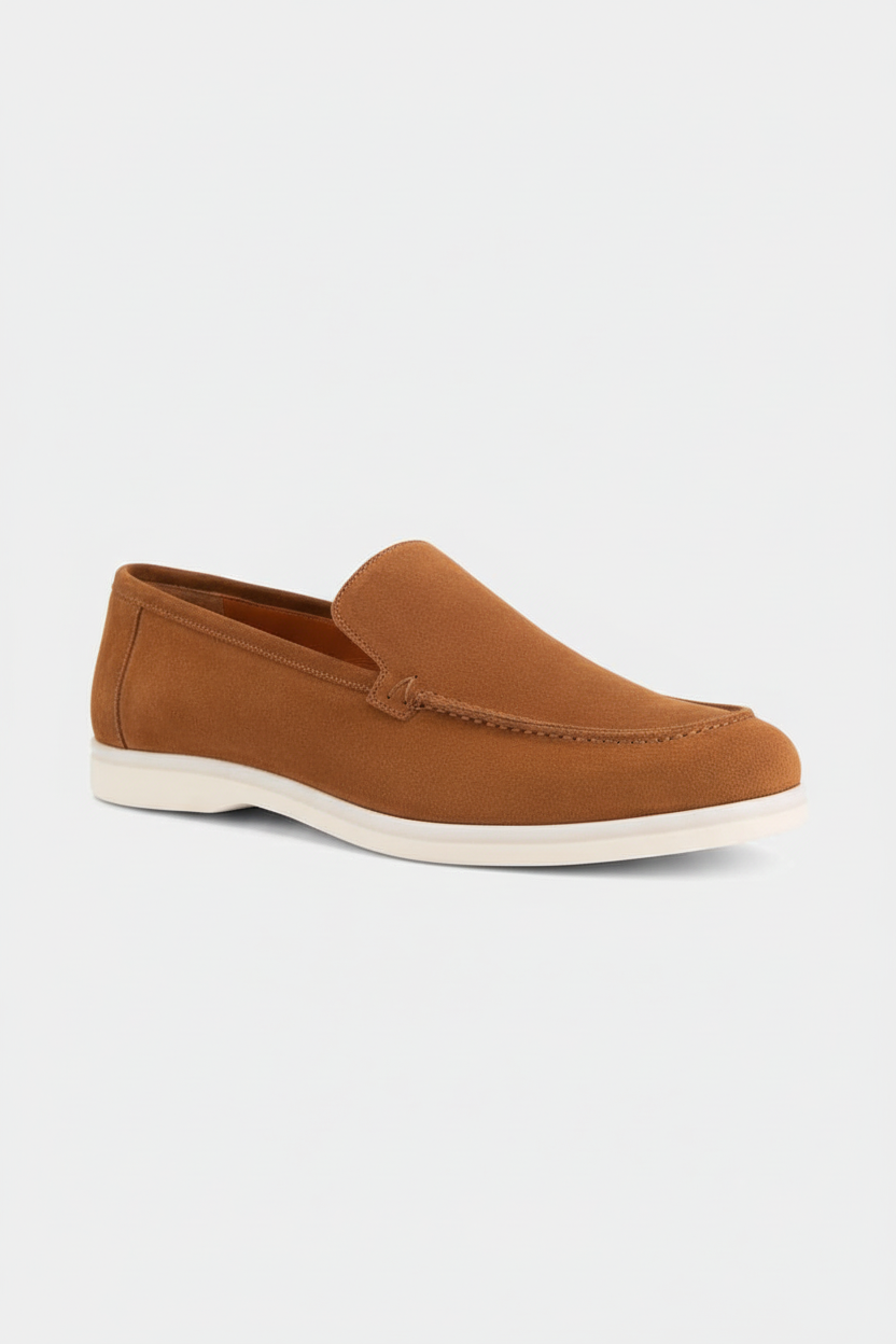 Loafer suede cognac enkele schoen