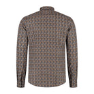 Overhemd Blumfontain bloemprint navy - bruin - Gents