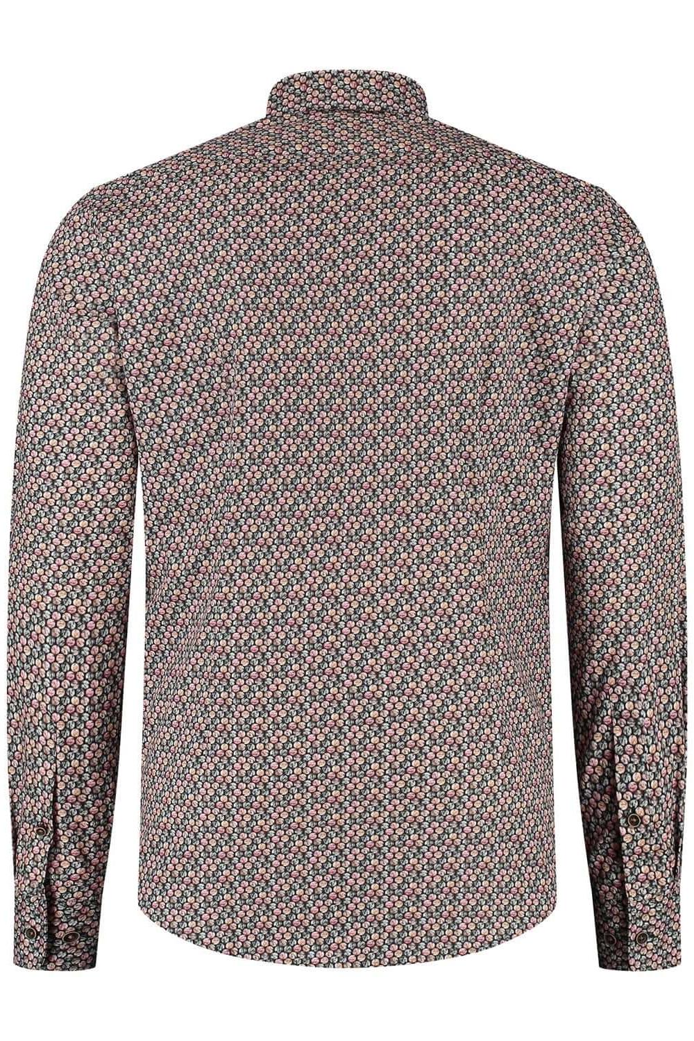 Overhemd Blumfontain cirkelprint bruin - Gents