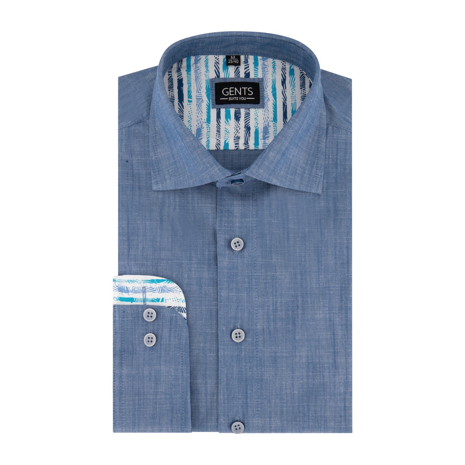 Overhemd linnenlook blauw - Gents