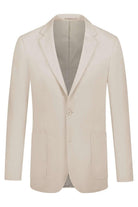 Pak 2-delig stretch beige stylish blazer with a modern design and classic fit.