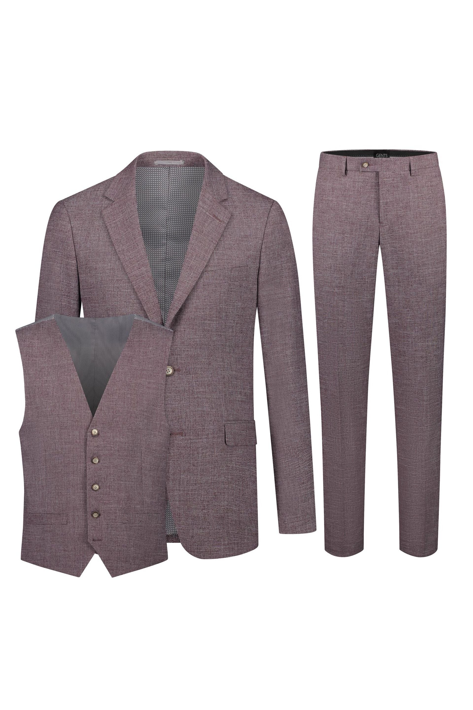 Pak 3 - D linnenlook rozijn rood - Gents