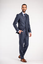 Pak birdseye structuur blauw - Gents