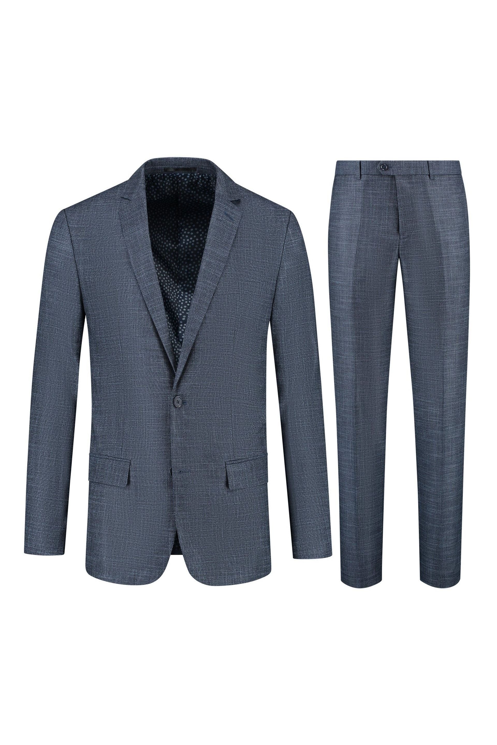 Pak birdseye structuur blauw - Gents