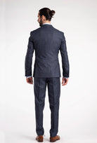 Pak birdseye structuur blauw - Gents