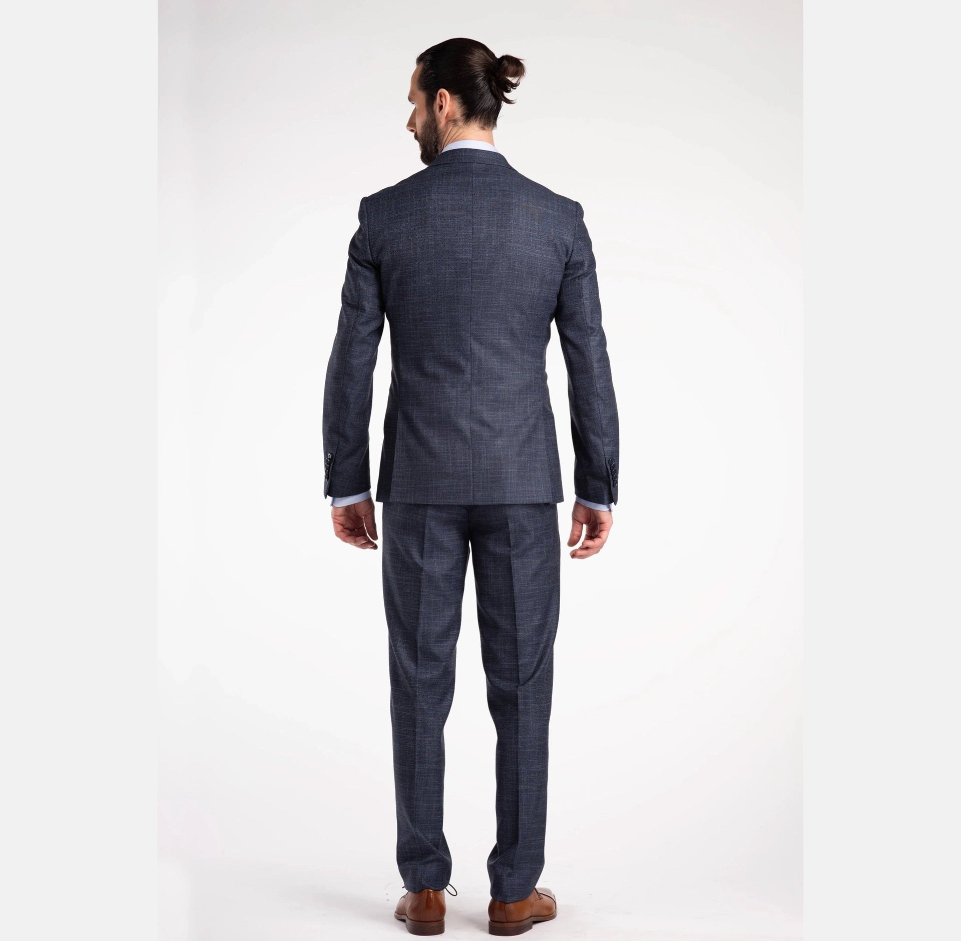 Pak birdseye structuur blauw - Gents
