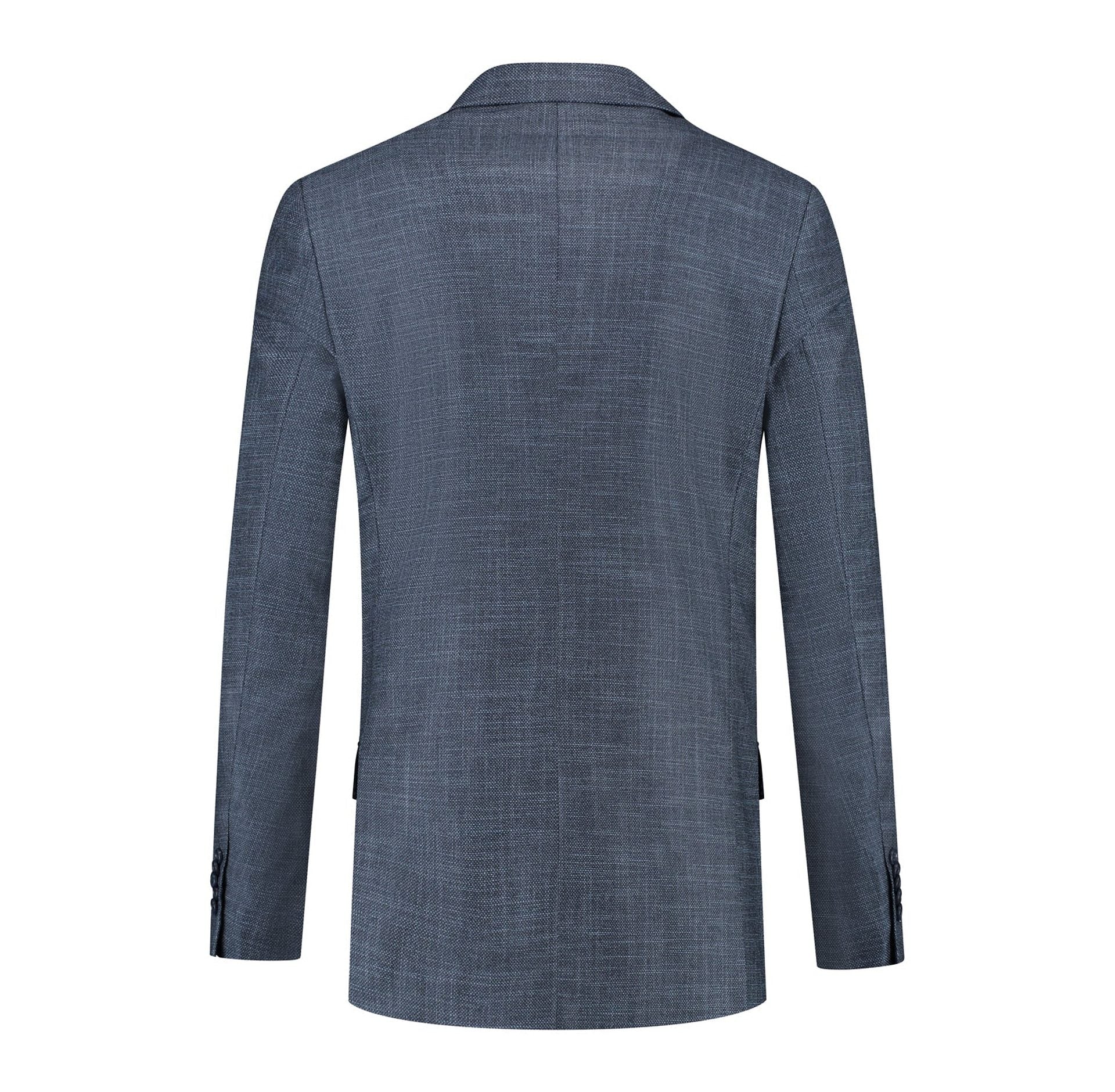 Pak birdseye structuur blauw - Gents